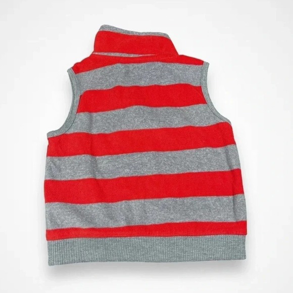4/$20 Carter’s Red Striped  Fleece Vest - Picture 3 of 4